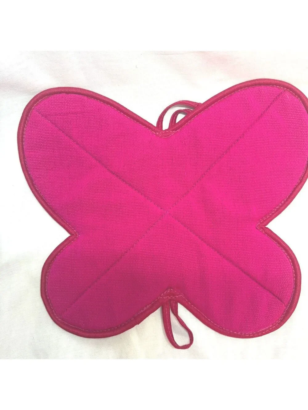 Guatemala Embroidered Butterfly Pot Holder Hot Pad Trivet Colorful Folk Art